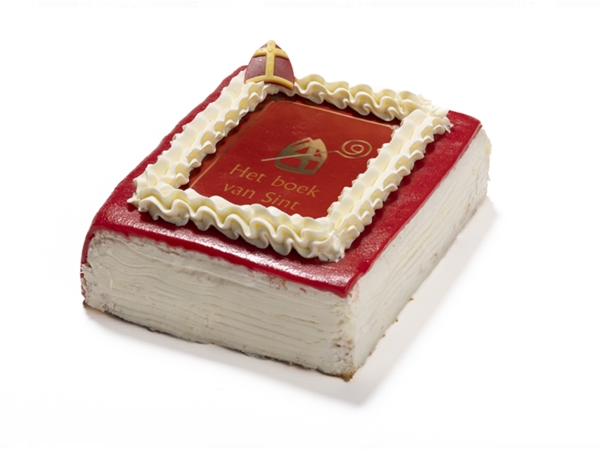 Grote boek van Sinterklaas slagroomtaart
